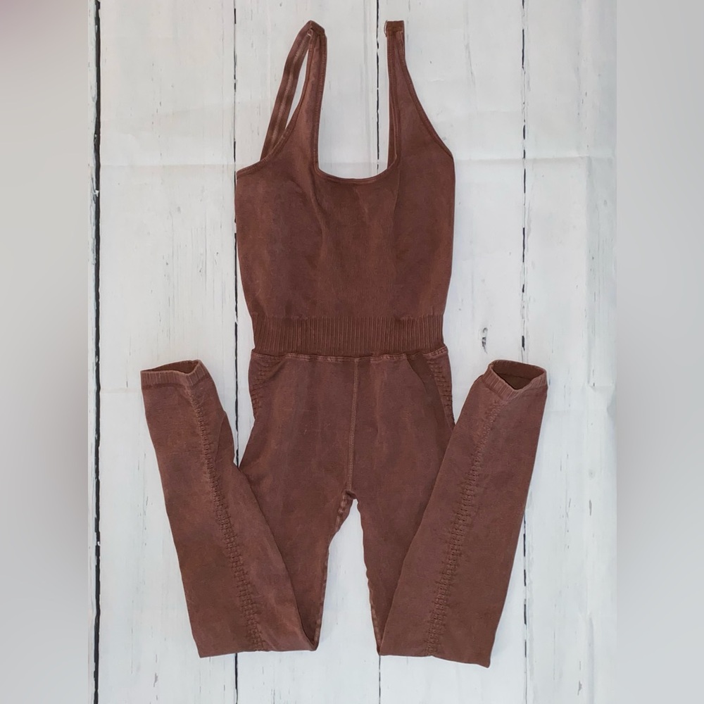 FREE PEOPLE - FP Movement Good Karma Onesie - Chocolate - XS/S